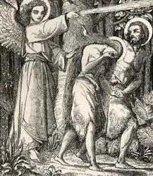 Adam und Eva werden aus dem Paradies vertrieben